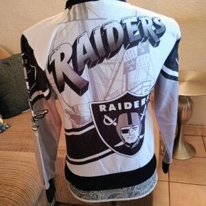 Raiders Black and White Graphic Jacket